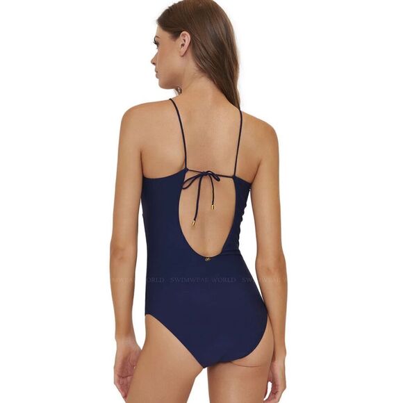 New. Pilyq navy plunge one piece. Small retails $154 - Picture 5 of 11